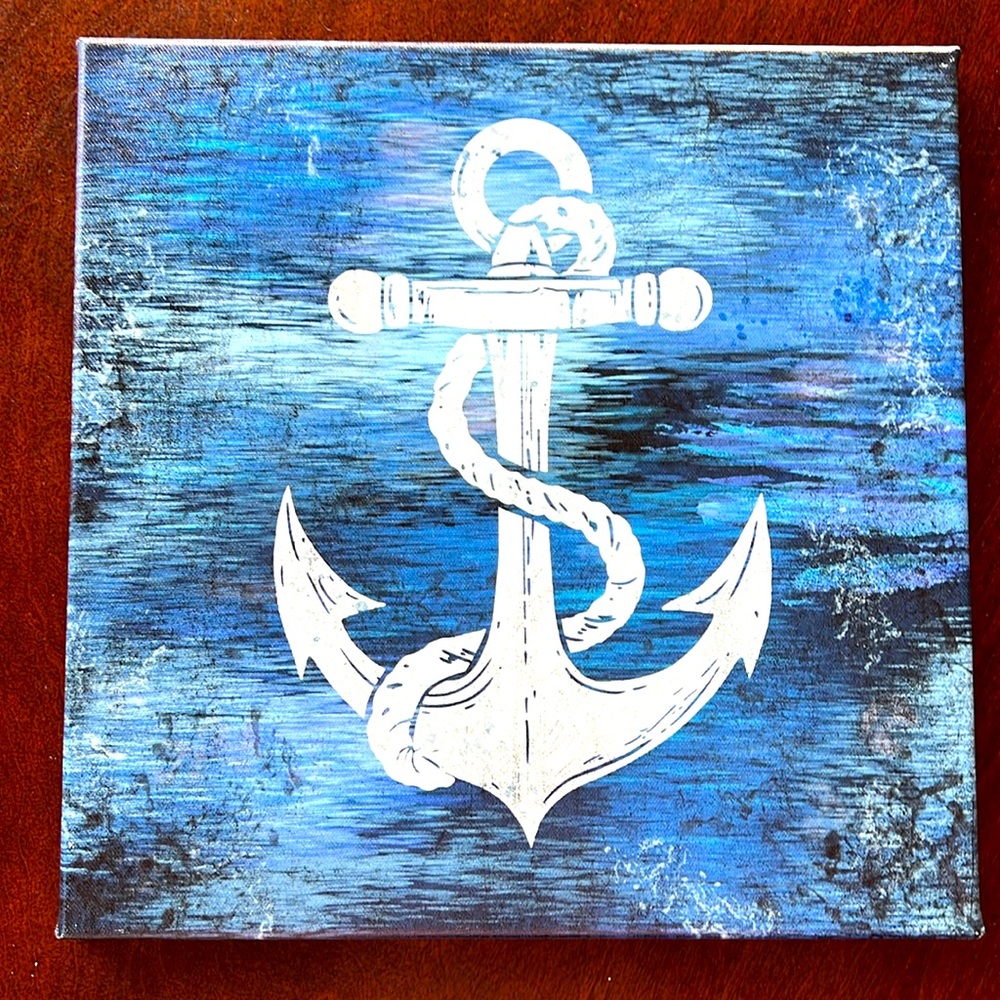Nautical Canvas Art set of 4 ~ Anchor ~ Compass ~ Lighthouse ~ Wheel